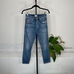 Y2K Citizens of Humanity Liya Cropped Jeans 22 Blue Denim High Rise Classic Fit
